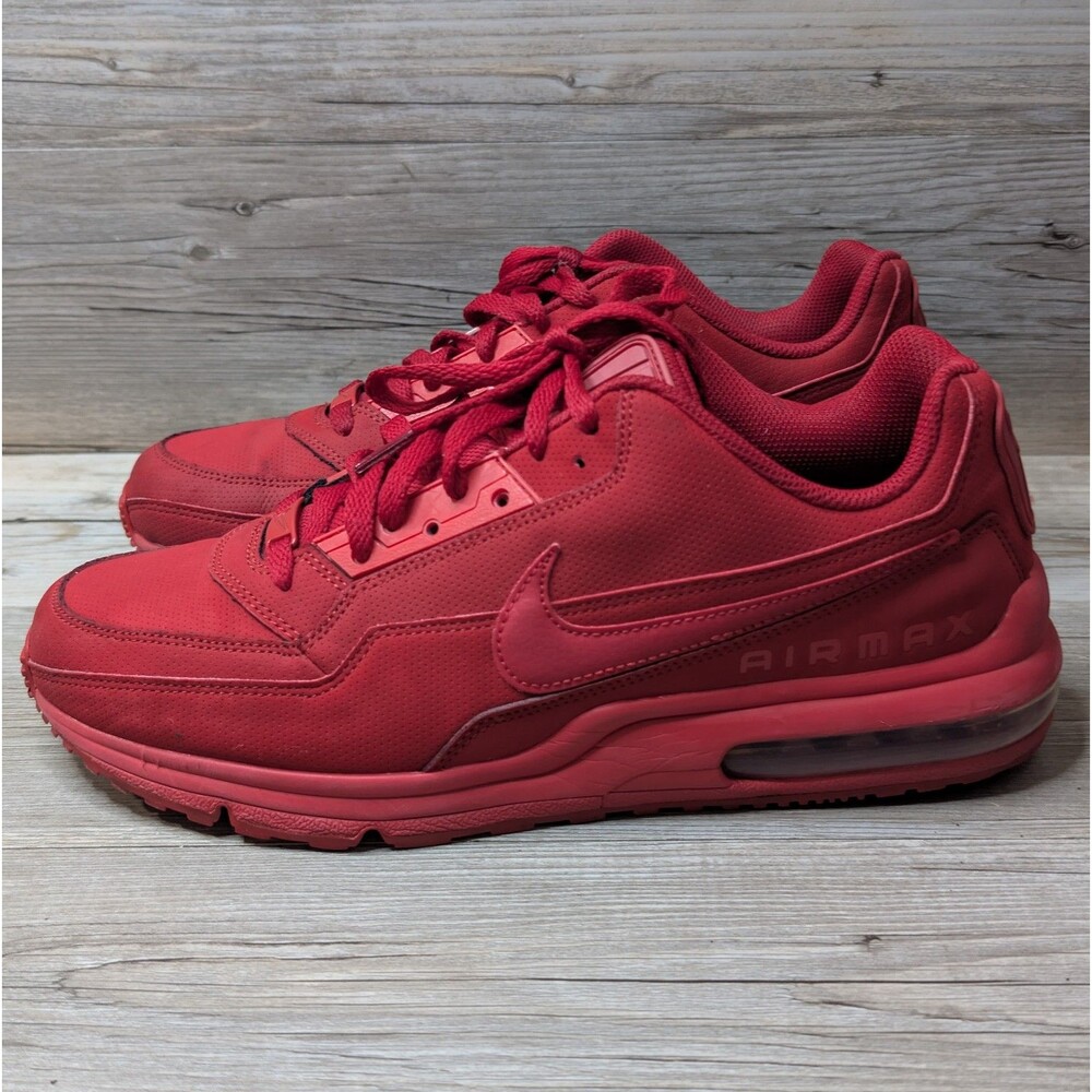 Nike Air Max LTD 3 Red Leather Low Top Sneakers Men US 10.5 687977-602